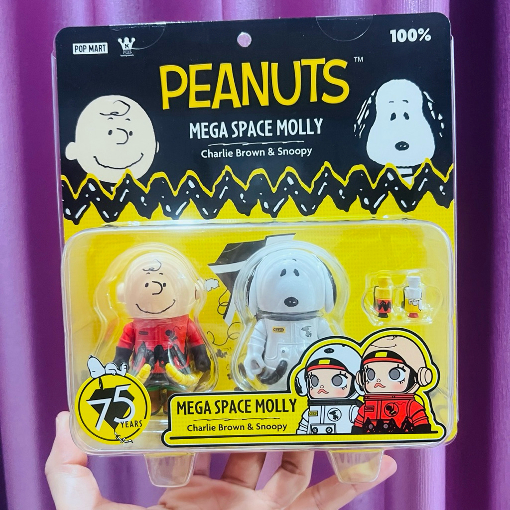 📍พร้อมส่ง💯% POP MART MEGA SPACE MOLLY 100% Charlie Brown & Snoopy[ของแท้/ของใหม่ค่ะ]