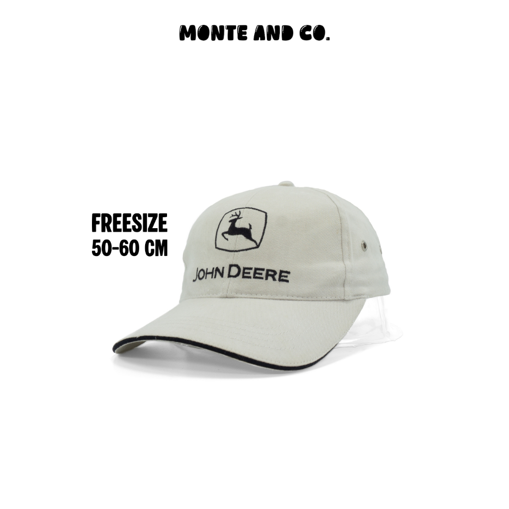 [ใส่โค้ดลดได้]🧢 John Deere สีเบจ หมวกมือสอง | ฟรีไซส์ | สภาพดี (ถ่ายจากสินค้าจริง)