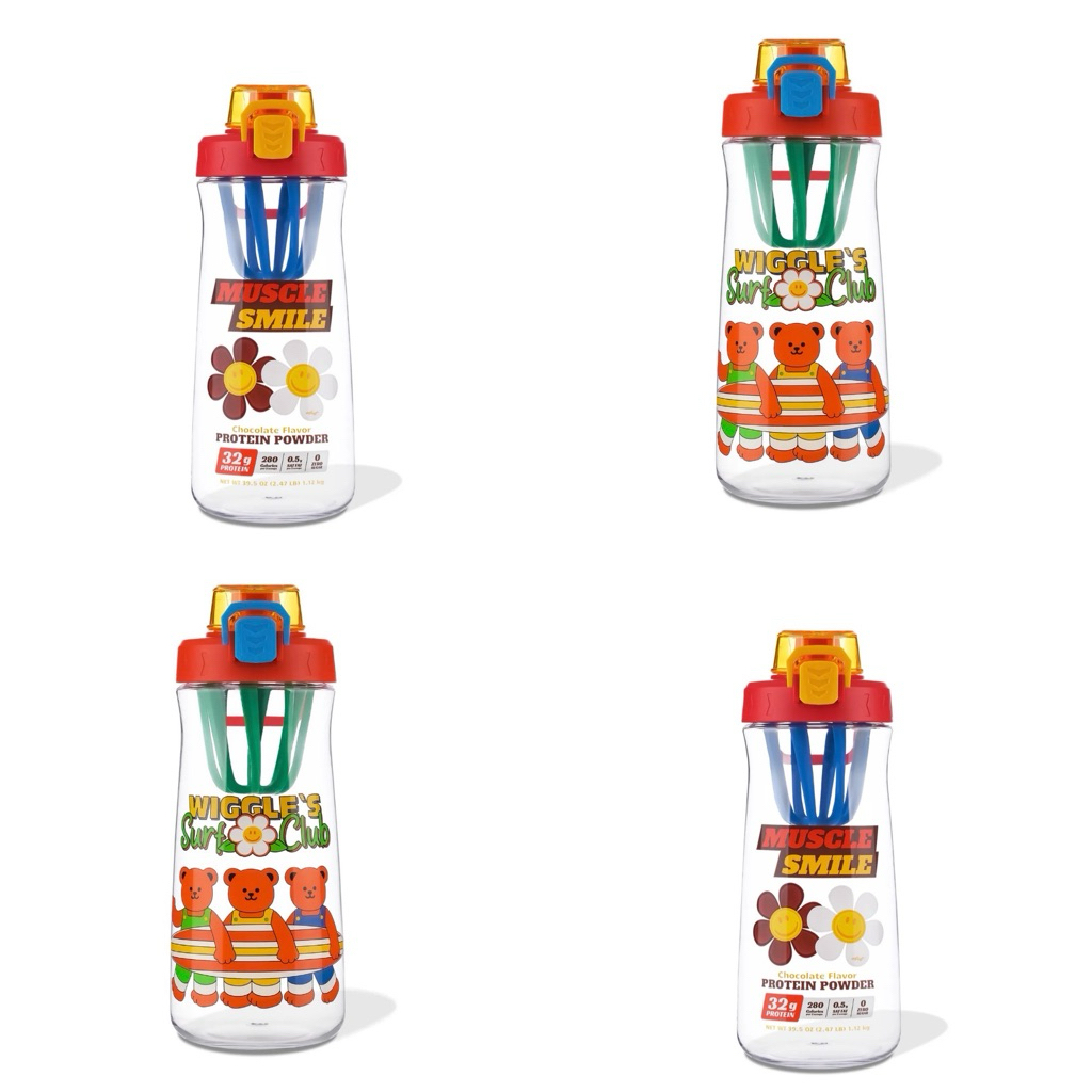 พร้อมส่ง Shake Tumbler ขวดเชคโปรตีน Wiggle Wiggle รุ่น Muscle Smile และ Surf Club