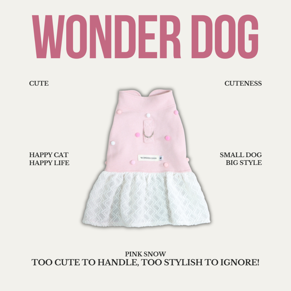 wonder dog ชุดกระโปรงสุนัข รุ่น Pink snow