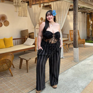 Andaman Pants (กางเกงอันดามัน)🌊✨กางเกงขายาวผ้าพริ้วมีซับใน ทรงกระบอกใหญ่ | Geebeety