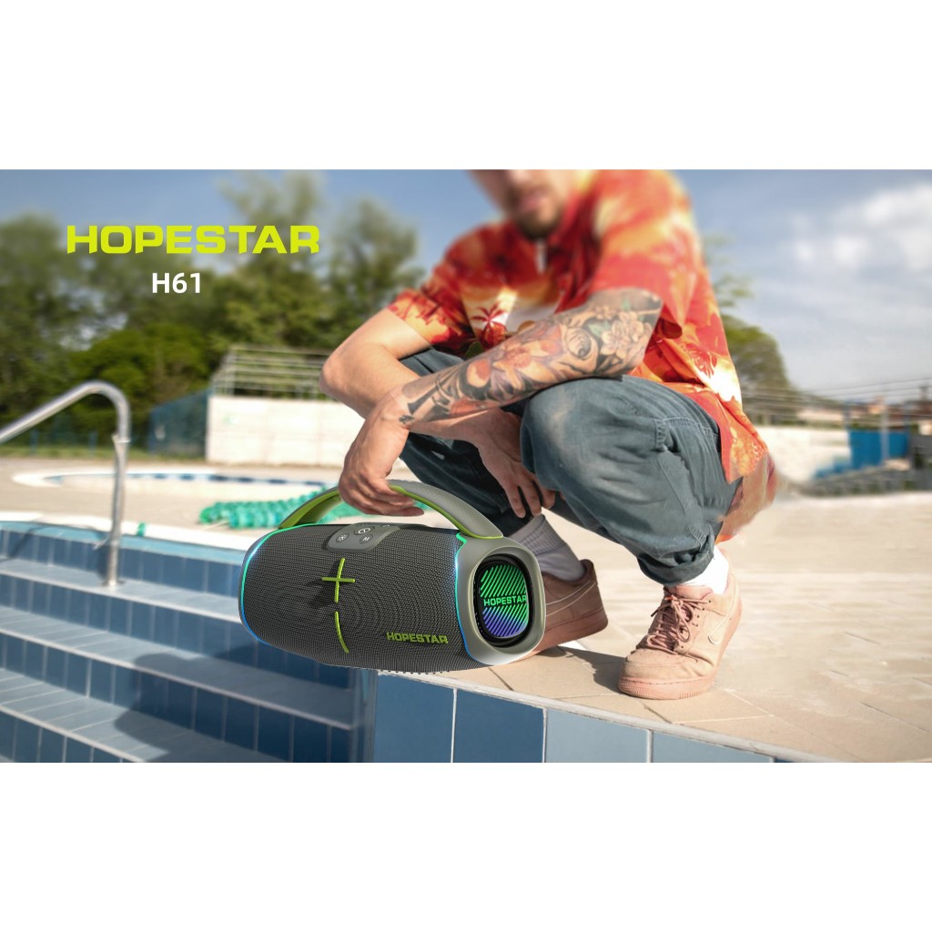HOPESTAR H61 ลำโพงบลูทูธ 50W BT 5.3 ไฟ RGB กันน้ำ IPX6 รองรับ TWS 1+1 / AUX 3.5mm