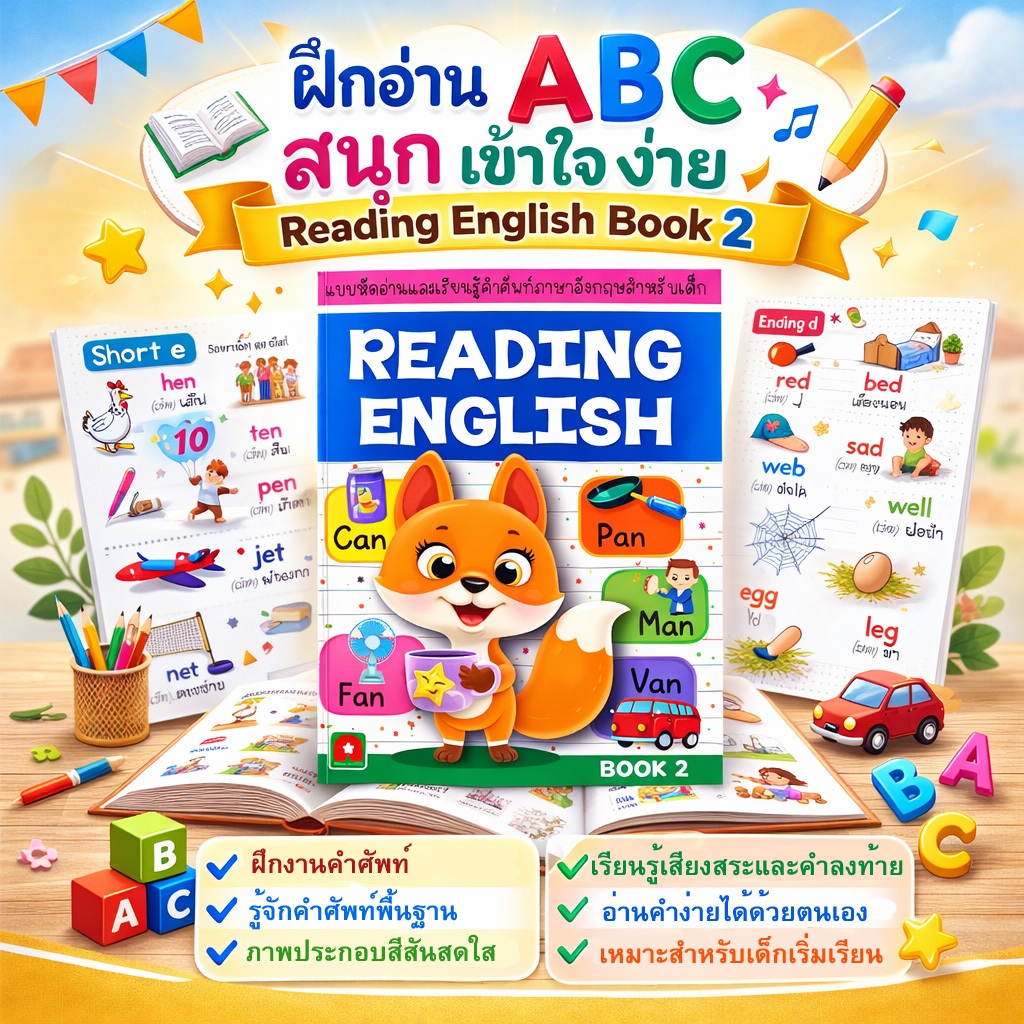 Aksara for kids หนังสือเด็ก แบบหัดอ่าน Reading English Book 2