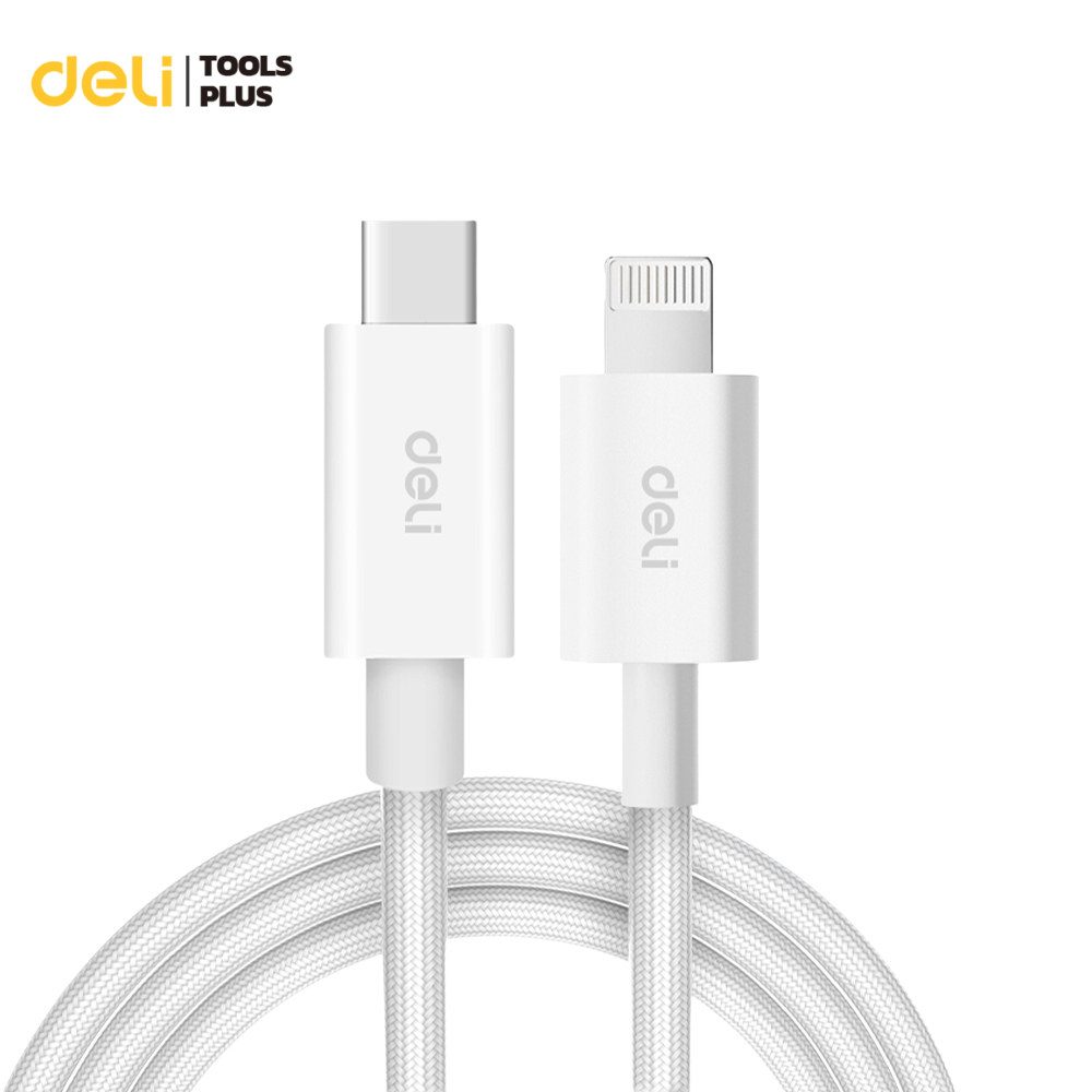 Deli สายชาร์จไว PD สายชาร์จ Type-C to lighting 20W สายยาว 1/2 เมตร สายถักไนลอน Fast Charging  data cable