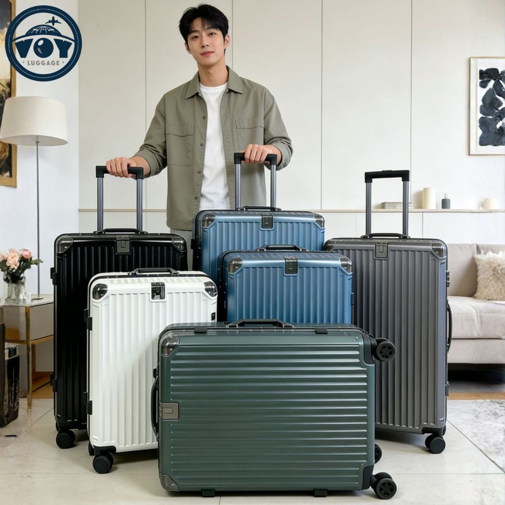 กระเป๋าเดินทางรุ่นพิเศษ เสริมแกร่งสำหรับสายลุยด้วย วัสดุ PC+ABS ขนาด 20/24/28/32 นิ้ว ใหญ่จุใจไปเที่ยวได้หลายวัน