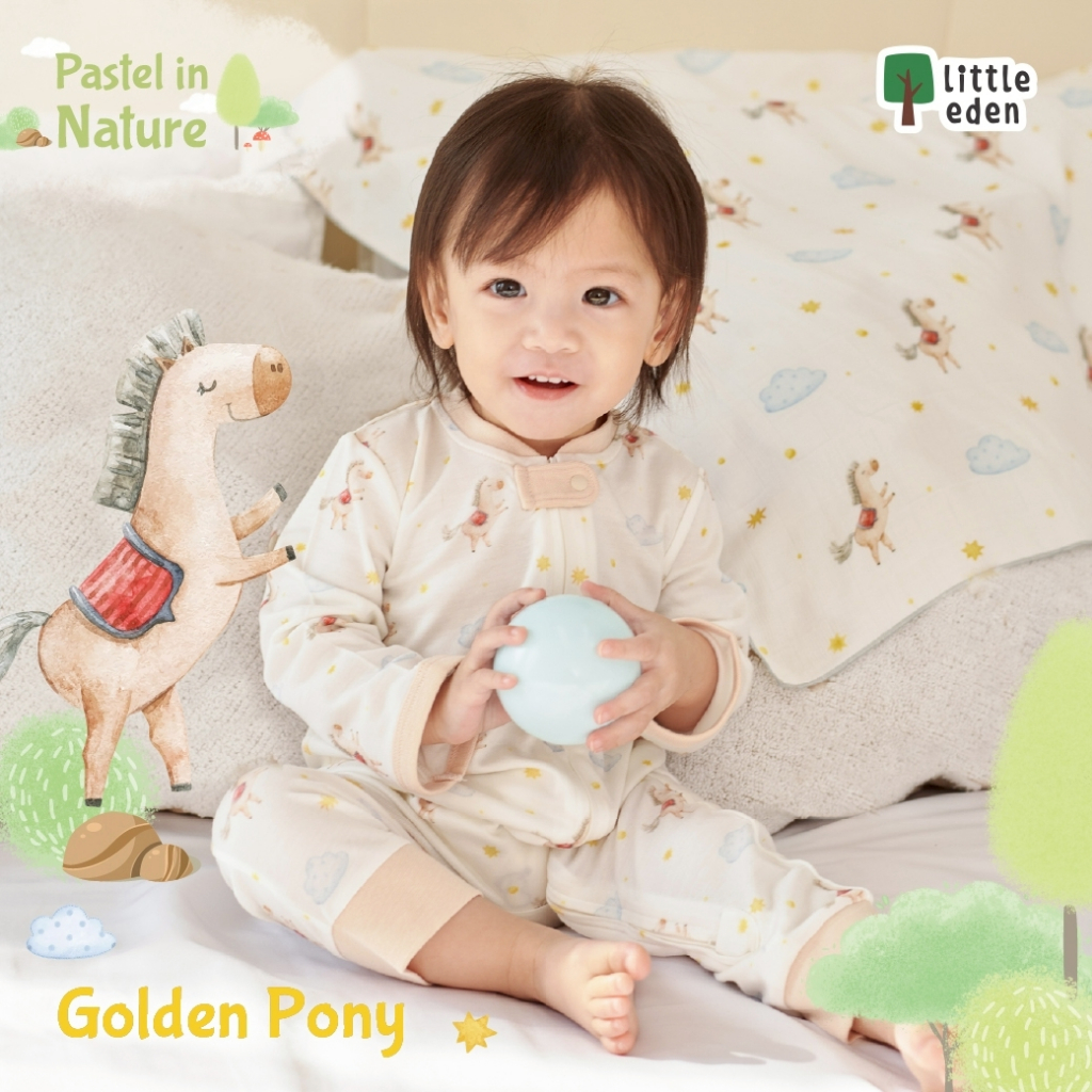 ใหม่! Little Eden – ชุดนอนหมีเด็กเล็ก อายุ 0-18 เดือน (Pastel in Nature Collection)