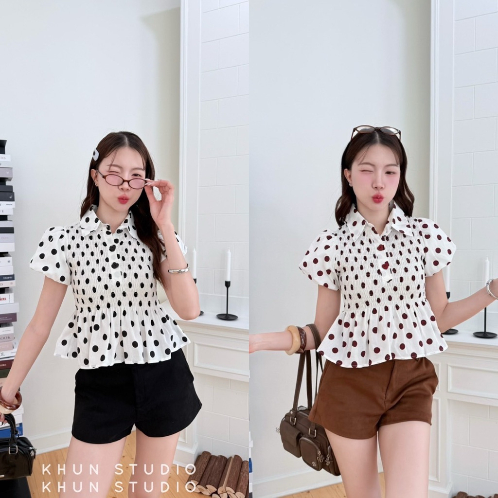 Khun studio เสื้อแขนบอลลูน สม็อคตัว