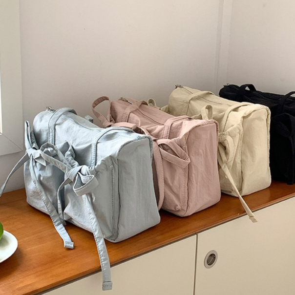 กระเป๋า TOTE BAG ความจุขนาดใหญ่โบว์หวานน่ารักสำหรับฤดูร้อนและสะพายไหล่เล็กสไตล์เกาหลีสำหรับผู้หญิง มี 4 สีพร้อมส่ง
