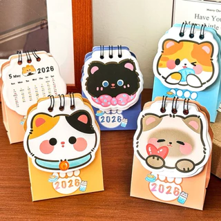 < พร้อมส่ง > ปฏิทินตั้งโต๊ะ มินิ 2026 ลายน่ารักๆ การ์ตูน 13เดือน Calendar เครื่องเขียน ปฏิทินจิ๋ว 2569