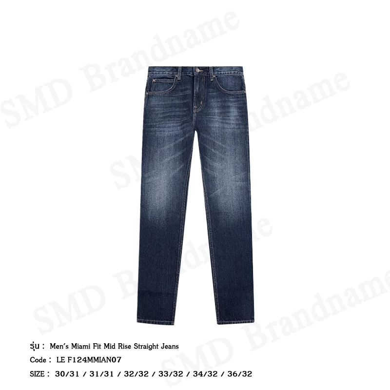 Lee กางเกงยีนส์ผู้ชาย รุ่น Men's Miami Fit Mid Rise Straight Jeans Code: LE F124MMIAN07