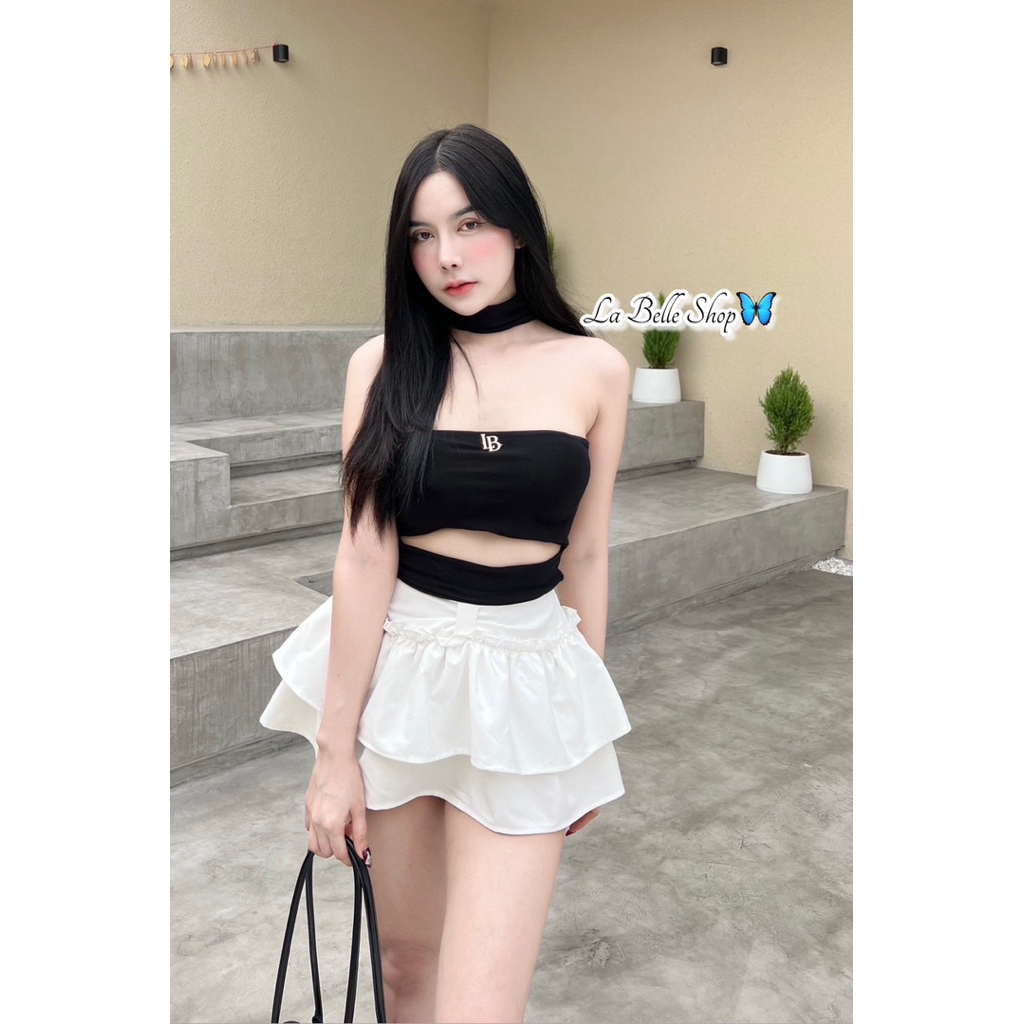 MNV STUDIO เสื้อเกาะอก เรย่อนเกรดA   เสริมฟองน้ำ   ติดอะไหล่
