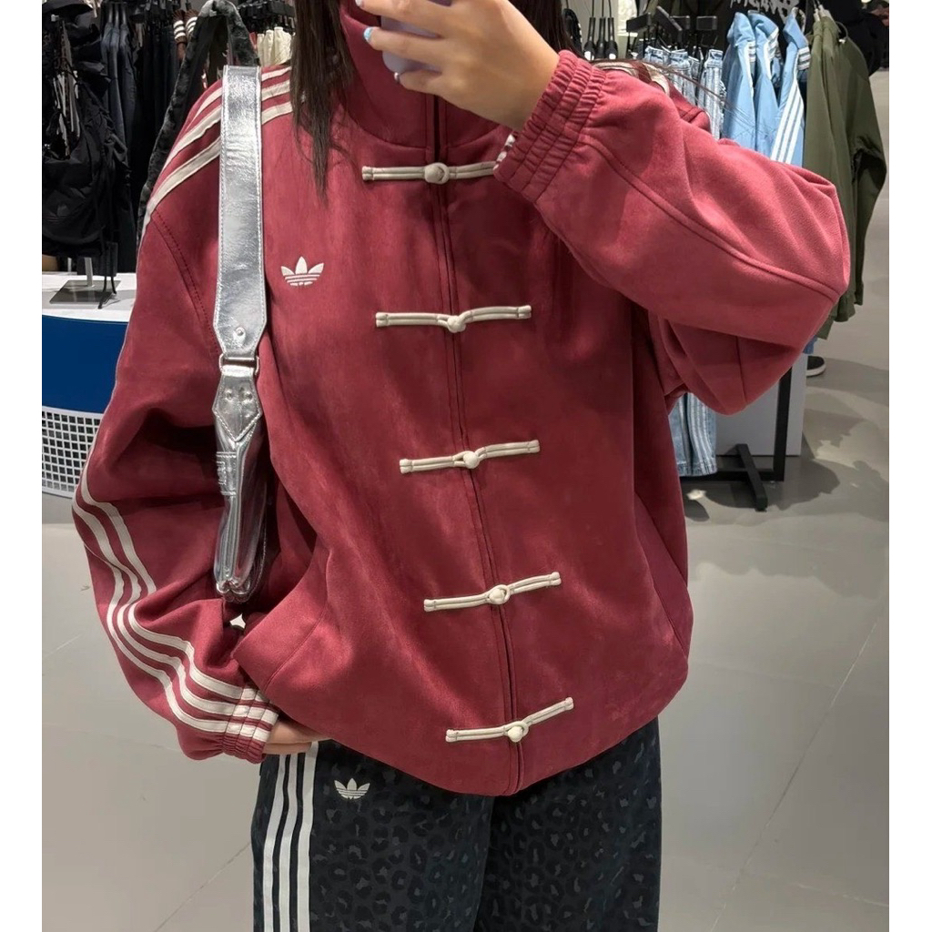 เสื้อแจ๊คเก็ตadidasคอจีน(สีแดง)