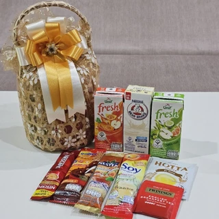 S14 ชุดสังฆทานน้ำปานะ นม ชา กาแฟ เครื่องดื่ม ร้อนเย็น 9 อย่าง สำหรับถวายพระสงฆ์ เพื่อดับกระหายคลายความหิว
