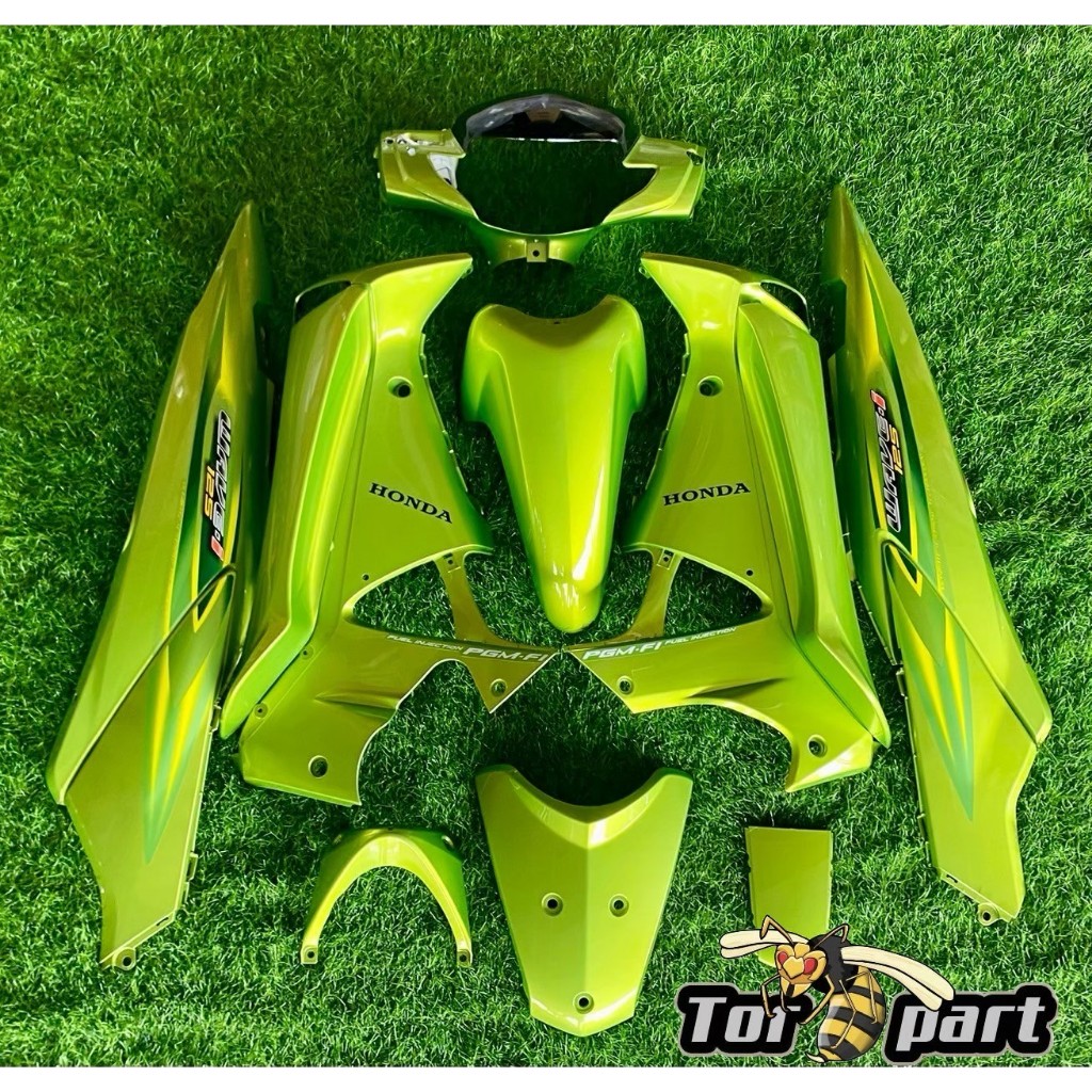 ชุดสีwave 125i ไฟเลี้ยวบังลม เฟรมเวฟ 125sไฟเลี้ยวบังลม สินค้าเกรดงานARM (สีเขียวแก้วทั้งคัน) สินค้างานเทียม – โปรปัง