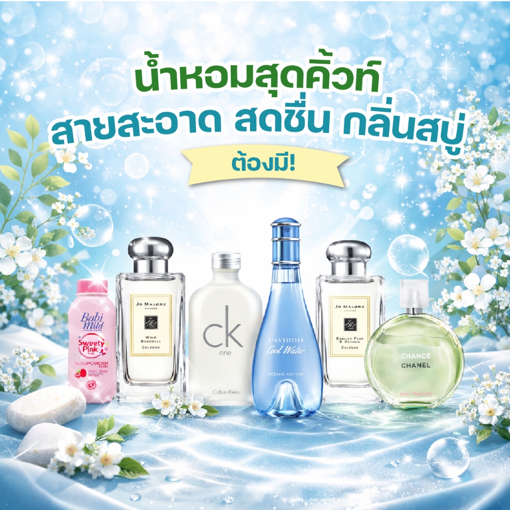 น้ำหอมสีชา [สายสะอาด / กลิ่นสบู่] หอมสะอาด ใช้ได้ทุกวัน ติดทน สีชาออยล์ Seecha oil perfume ขนาด 50 ml