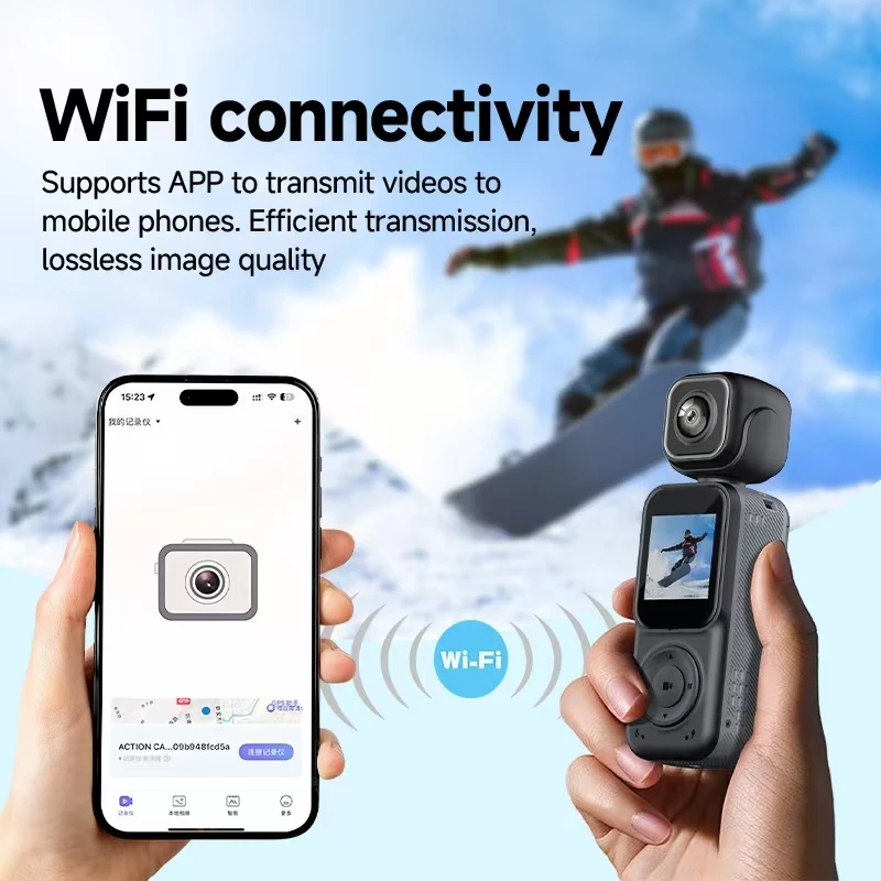 Actioncam Dualcamera 2K+2K 4Kwifi insta360 snap กล้องมอไซด์ 2in1 ปรับหมุนได้180 องศา ดูผ่านมือถือ thumbnail 6