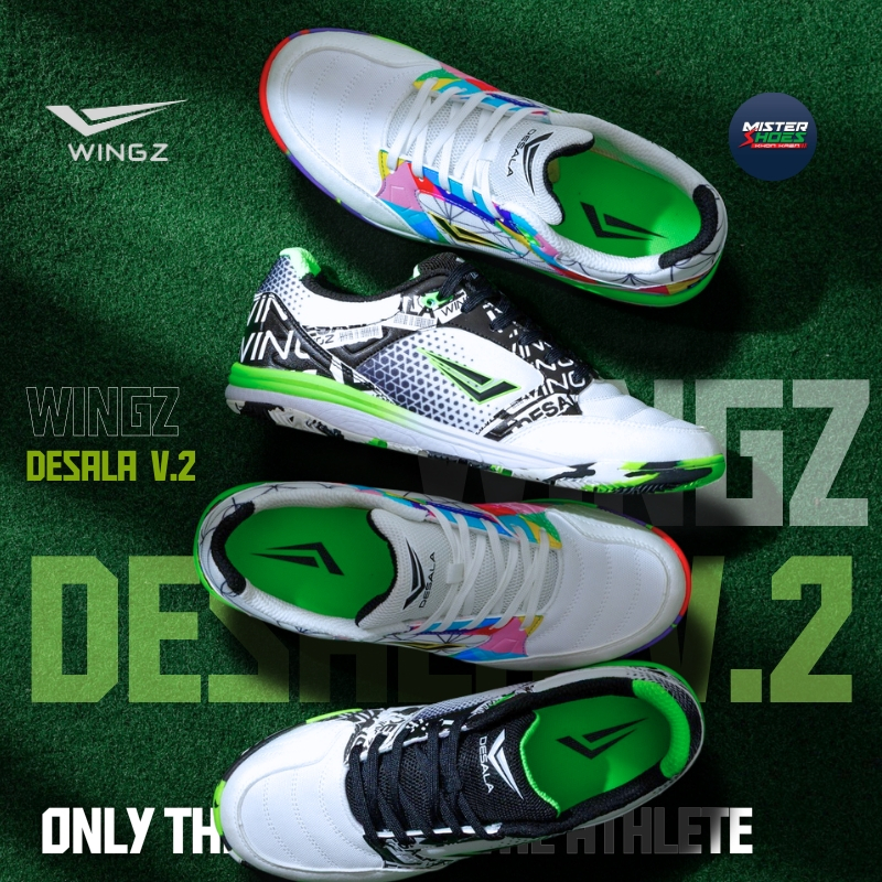 (ลิขสิทธิ์แท้ WINGZ ) รองเท้าฟุตซอล รุ่น DESALA V2  หนังสังเคราะห์  น้ำหนักเบา
