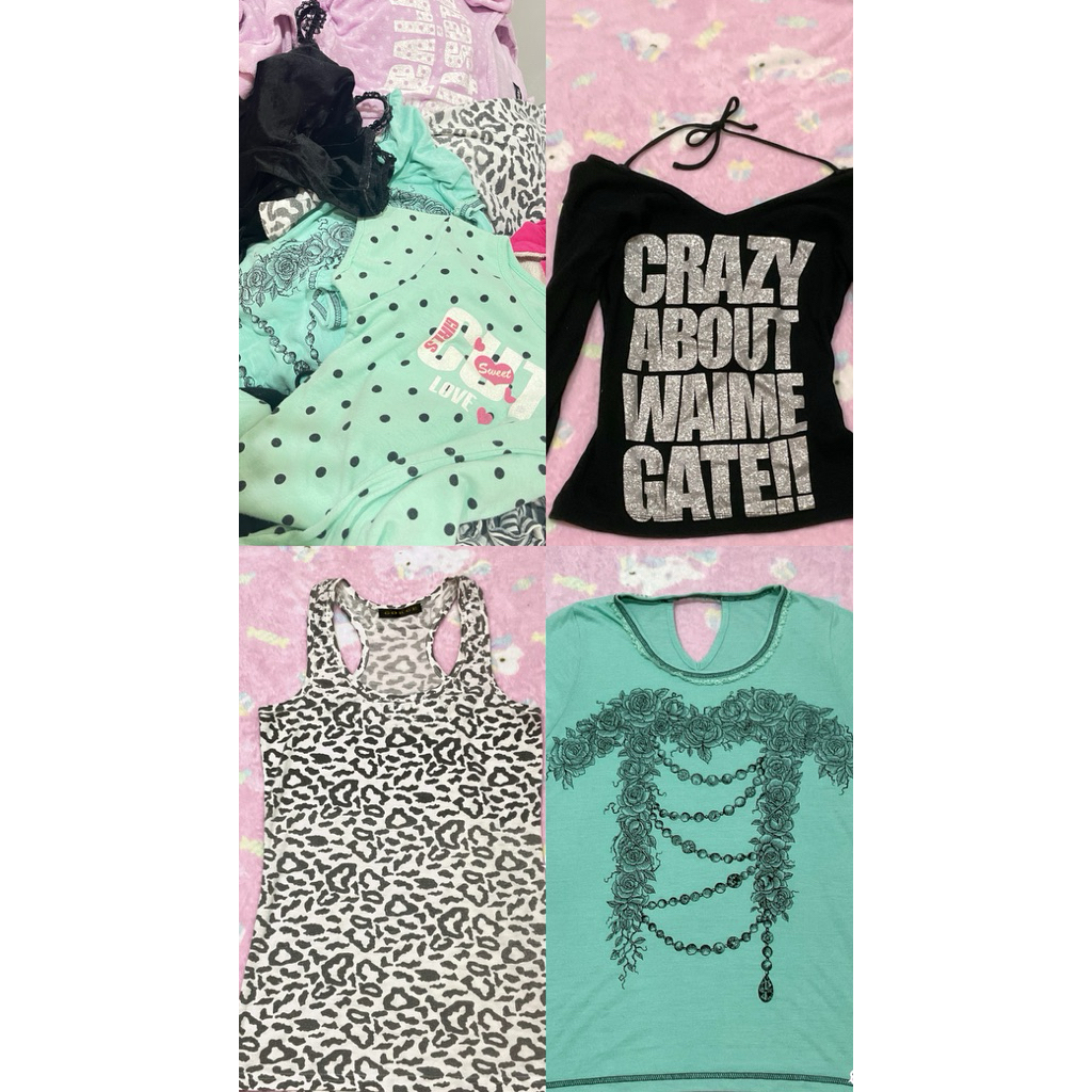 ˚꒰🐾୭lot1 งานเสื้อเบบี้ที สไตล์ญี่ปุ่น y2k มือสอง สะอาดพร้อมใส่ ໒꒱ིྀ