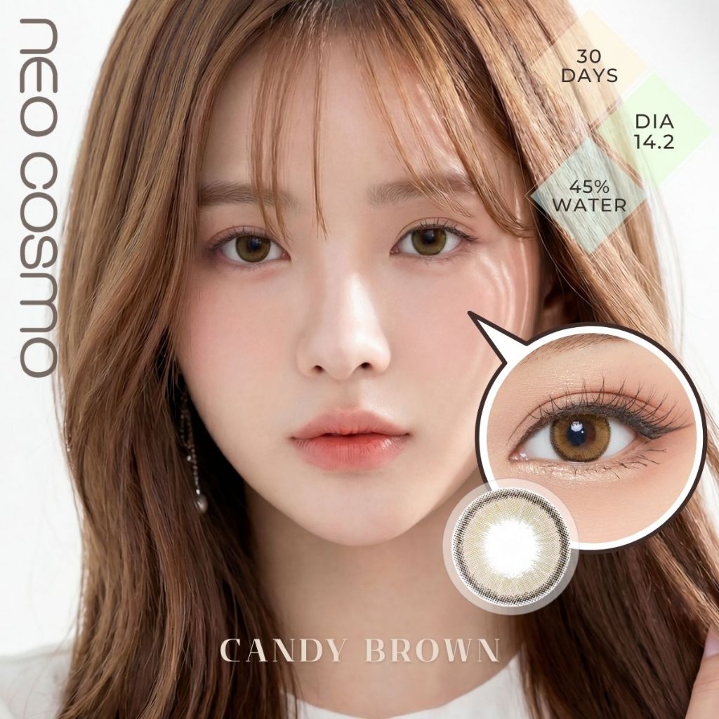 Neo Cosmo Candy Brown รีวิว: คอนแทคเลนส์มินิ สไตล์เกาหลี ตาหวานธรรมชาติ