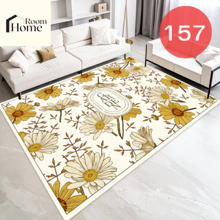 พรมปูพื้น 3D ลายดอกไม้ Flower 2026 ขนาด 120x160 ซม. (3.5 ฟุต) นุ่ม กันลื่น แต่งห้องนอน/ห้องนั่งเล่น