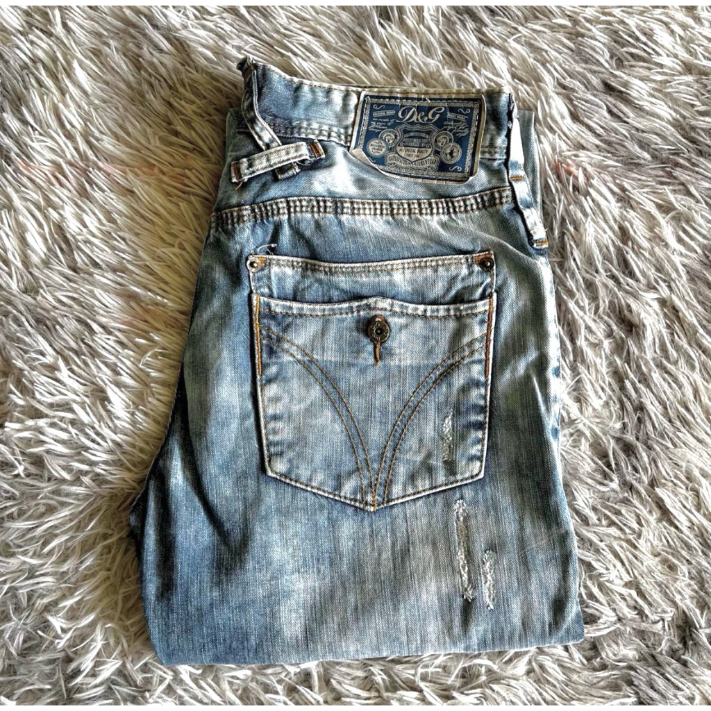 DOLCE & GABBANA STRONG MEN JEANS 💯 D&G denim ยีนส์ กางเกง กางเกงยีนส์ ผู้ชาย levi’s 501 lee wrangler