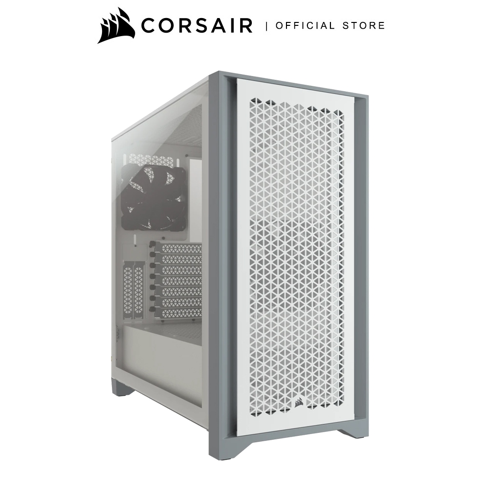 CORSAIR 4000D AIRFLOW Mid-Tower (White) - เคสคอมพิวเตอร์ สีขาว พร้อมพัดลม 2ตัว