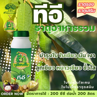 ทีอี คีเลต (ธาตุรองเสริม สูตรคีเลต) สะสมอาหารใบเขียว เข้ม สมบรูณ์ ขนาด 1 ลิตร ลูกเขียว หนามเขียว ขั้วใส
