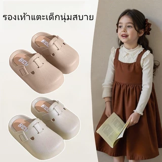 รองเท้าผ้าใบเด็กสีพื้นเรียบแฟชั่นสำหรับใส่กลางแจ้ง รองเท้าแตะลำลองสำหรับเด็กฤดูร้อน พื้นนุ่ม