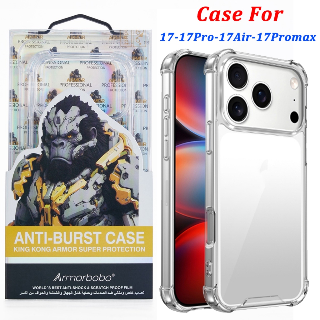 KINGKONG เคสใสกันกระแทก สำหรับ iPhone 17 Pro Max 17E 13 14 15 16 Pro max 6 7 8 plus x/xs xr  11 11pro 12 12pro 12promax