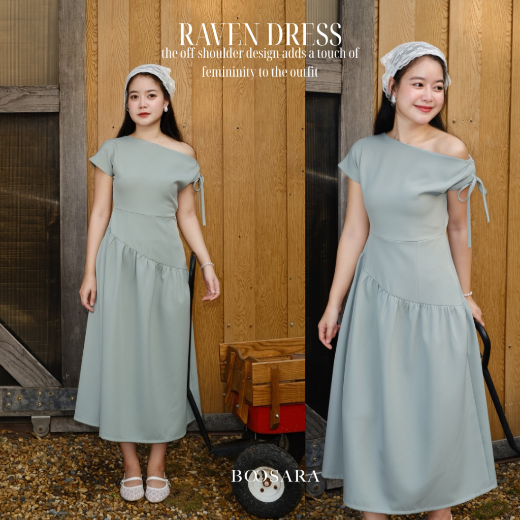 BOOSARA :  Raven dress ชุดเดรสกระโปรง ใส่ออกงานได้หรือจะใส่ Summer ก็น่ารัก - BSR C.