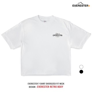 EVERESTER เสื้อยืด Boxy-Fit Cropped ชายสั้น | Unisex | Retro…