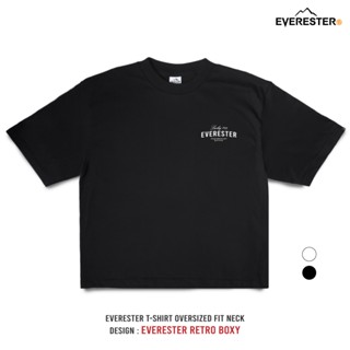 EVERESTER เสื้อยืด Boxy-Fit Cropped ชายสั้น | Unisex | Retro…