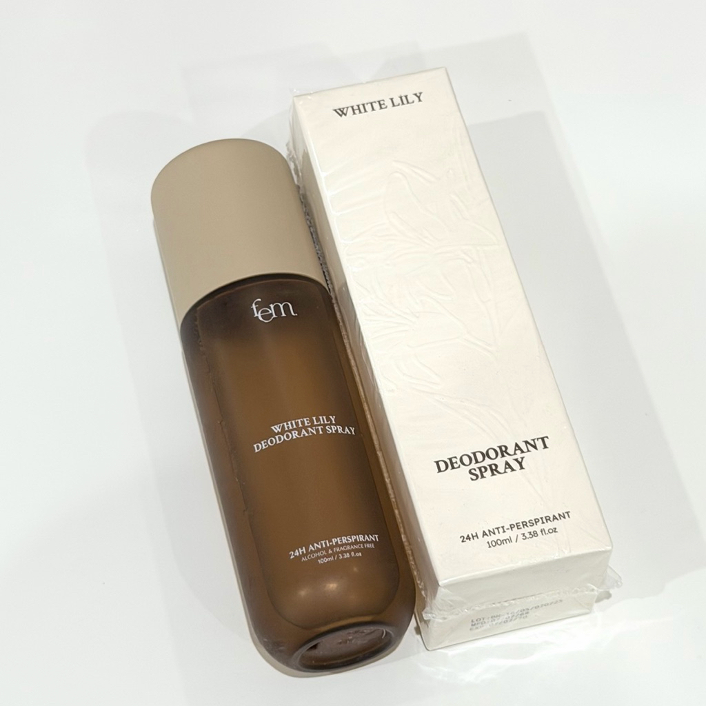 ส่งต่อ FEM White Lily Deodorant Spray 100ml เฟ็ม สเปรย์ระงับเหงื่อและกลิ่นกาย ปราศจากแอลกอฮอล์