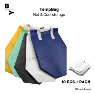 TempBag ถุงเก็บความเย็น ถุงฟอยล์เก็บความเย็นหรือร้อน มีหูหิ้วและแถบกาว ถุงแก้วเดี่ยวถุงแก้วคู่ ถุงเบเกอรี่ ถุงเค้ก(10ใบ)