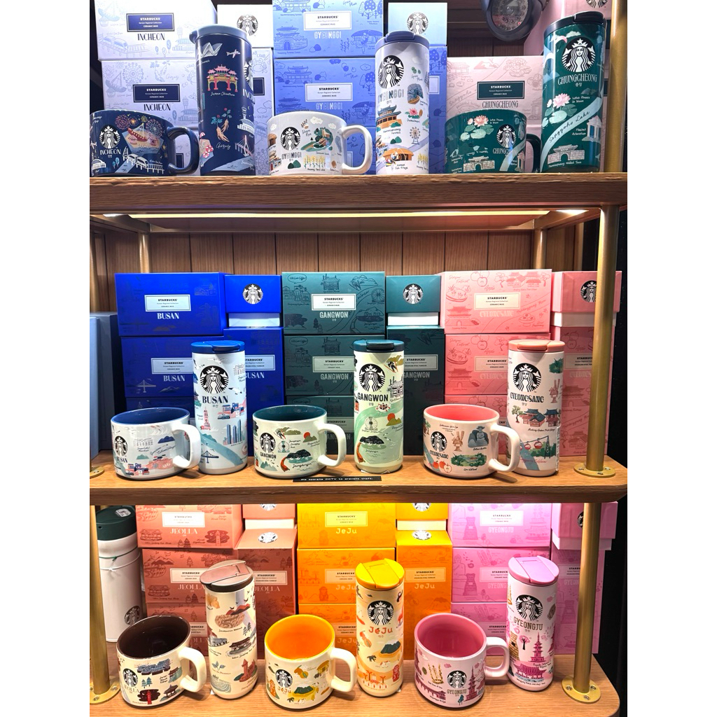 พร้อมส่งในไทย แก้ว Starbucks ประจำเมืองจากเกาหลี ของแท้100% มีกล่องกระดาษให้เหมาะสำหรับเป็นของฝาก￼
