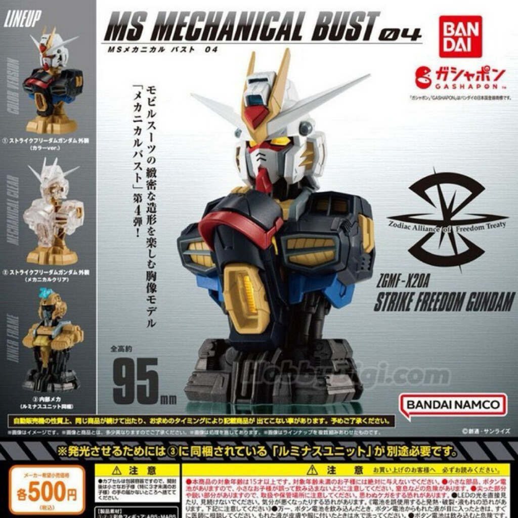 ของแท้!! Bandai กาชาปอง Bust Gundam สี ใส Gashapon GUNDAM MS MECHANICAL BUST ของใหม่