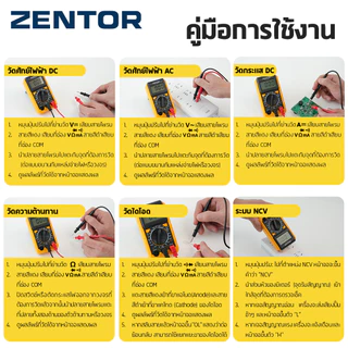 Zentor มัลติมิเตอร์ดิจิทัล มิเตอร์วัดไฟ เครื่องวัดไฟฟ้า AC/DC พร้อมระบบNCV ปลอดภัย แม่นยำ Multimeter
