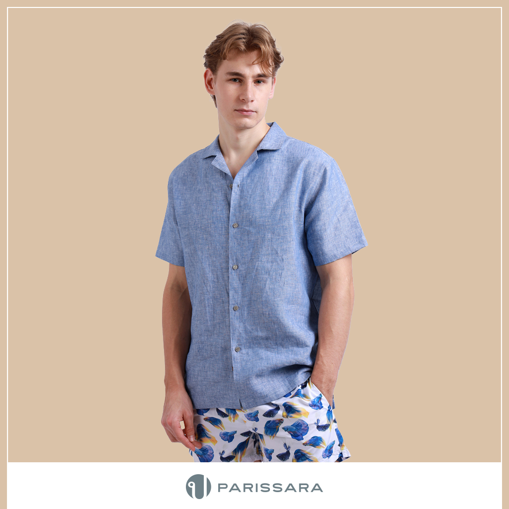 PARISSARA Lagoon Linen Shirt