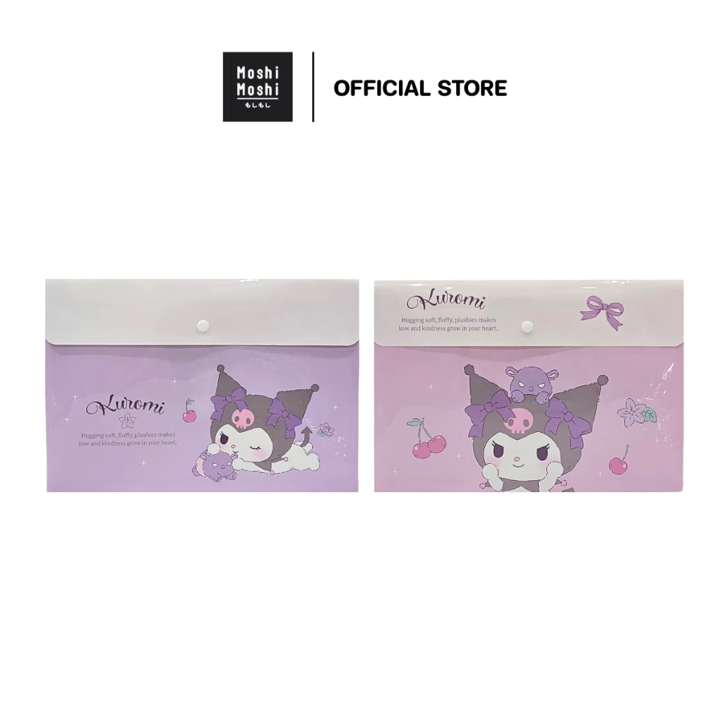 Moshi Moshi แฟ้ม แฟ้มใส่เอกสาร แฟ้มกระดุมขยายก้น A4 ลาย Kuromi ลิขสิทธิ์แท้จากค่าย Sanrio รุ่น 6100007103-7104