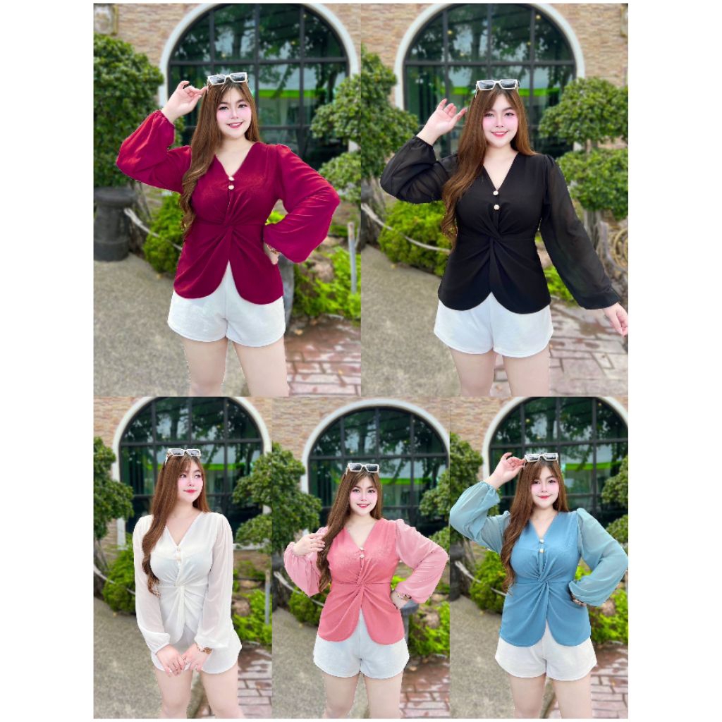 เสื้อมัดอก แขนชีฟอง ผ้ายืดวูลเวฟ ทรงเป๊ะตามเดิม รอบอก 38-48 นิ้ว – โปรปัง