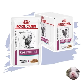 Royal Canin Renal with fish Pouch ขนาด 85กรัม x 12 ซอง อาหารเปียกแมวโรยัลคานินโรคไต ค่าไตสูง