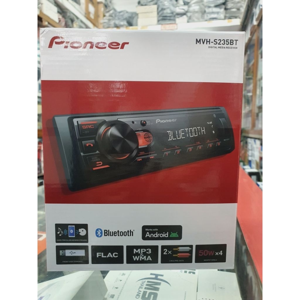 เครื่องเล่นวิทยุไม่แผ่น รุ่นใหม่ PIONEER MVH-S235BT เครื่องเล่นขนาด 1 ดิน ระบบดิจิตอลมีเดียวิทยุ บูล