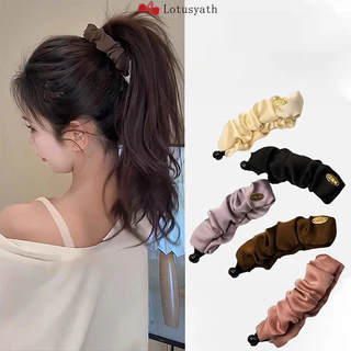 สไตล์เกาหลี สีน้ำเงิน คลิปหนีบผมทรงกล้วย สไตล์เรโทร สีพื้น คลิปหนีบแนวตั้ง หางม้าสูง คลิปหนีบแบบแบน