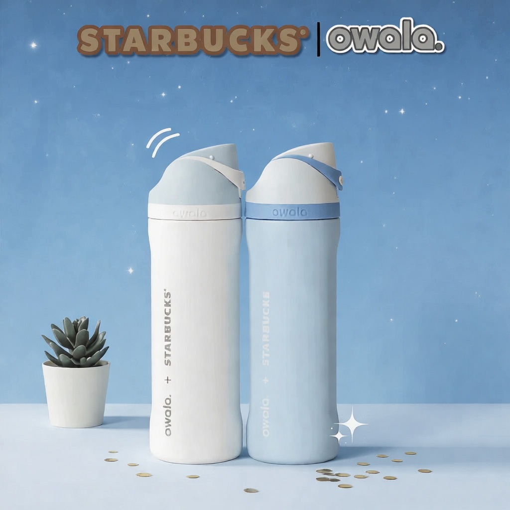 [ของขวัญฟรี] Owala & STARBUCKS | กระติกสแตนเลสเก็บอุณหภูมิ ทั้งร้อนและเย็นได้ยาวนานค่ะ | 24oz