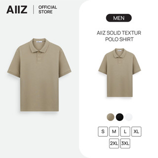 AIIZ เสื้อโปโลผู้ชายผ้าเท็กซ์เจอร์ AIIZ Men's Solid Texture …