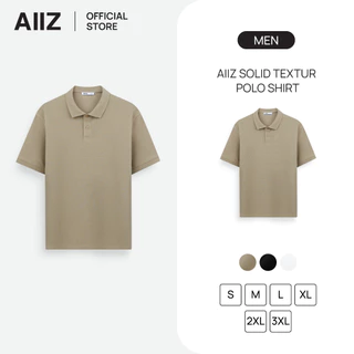 AIIZ เสื้อโปโลผู้ชายผ้าเท็กซ์เจอร์ AIIZ Men's Solid Texture Polo Shirt
