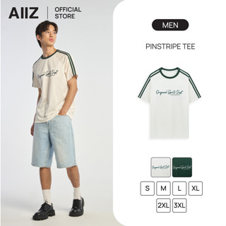 AIIZ เสื้อแอคทีฟผู้ชายคอกลมแขนสั้น AIIZ Men's Pinstripe Tee