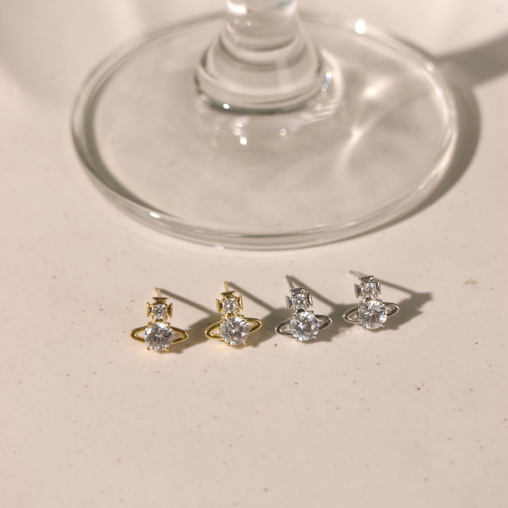Socrush.bkk | SATURN GEM earrings | SE-039 | ต่างหู ดาวเสาร์ เพชร