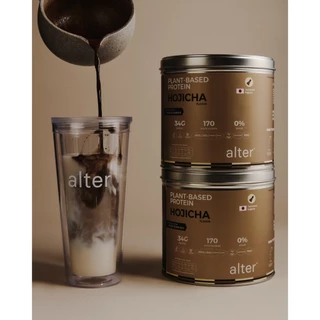 Alter hojicha plant-based protein โปรตีนพืช รส โฮจิฉะ โปรตีนพืช โปรตีน1กระปุก