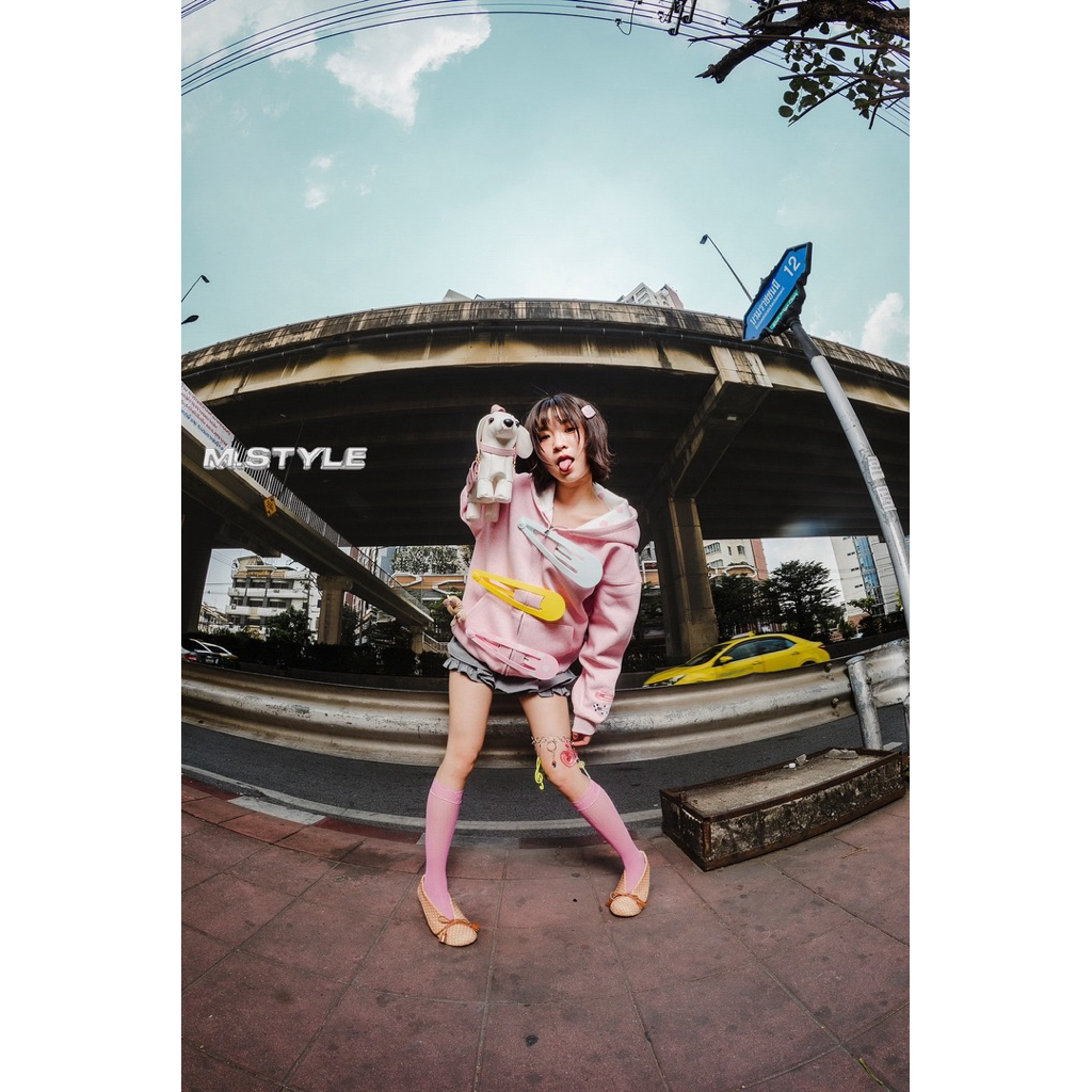 SNAP ATTITUDE เสื้อฮู้ดฟรีไซส์ยูนิเซ็กส์(แถมกิ๊บใหญ่) Oversize